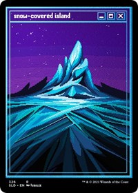 Snow-Covered Island (PixelSnowLands.jpg) (Foil Etched)