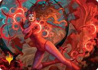 Scarlet Witch, Chaotic Avenger Art Card (Gold-Stamped Planeswalker Symbol)
